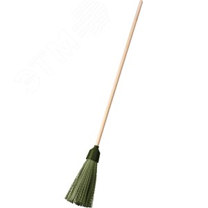 Изображение товара Метла пластиковая полипропилен, коническое резьбовое соединение, круглая, на деревянном черенке, 350 (шт)
