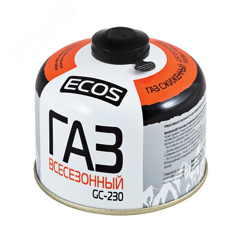 Изображение товара Газ всесезонный т.м. ECOS в баллоне, GC-230 (резьбовой EPI-GAS, 230 г, Корея) (шт)