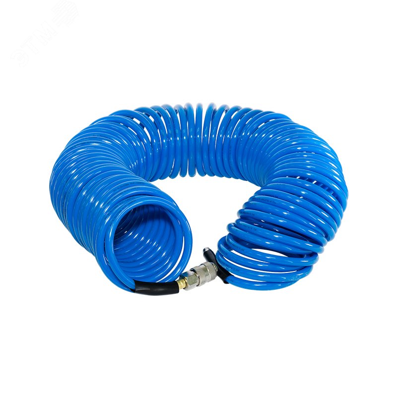 Изображение товара Полиуретановый спиральный шланг с фитингами рапид 15м 15 бар