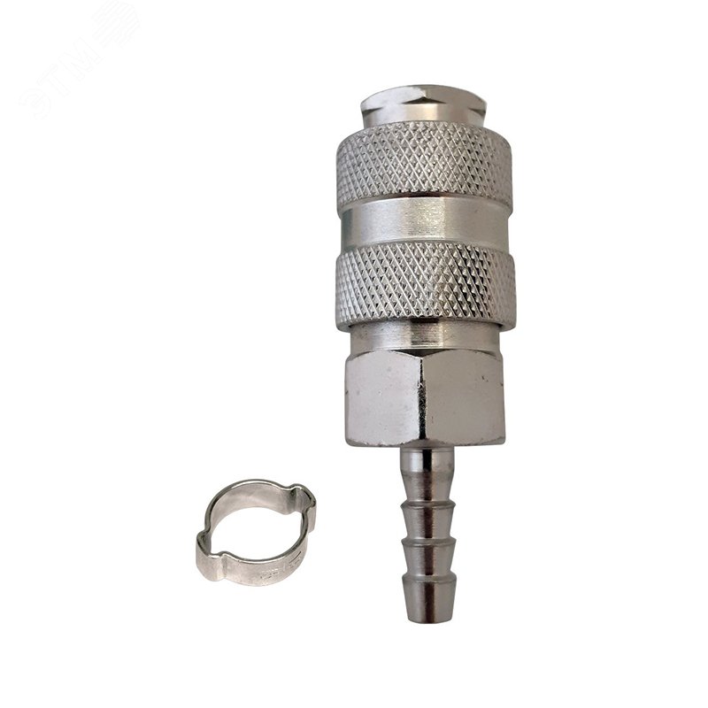 Изображение товара Соединение разъемное рапид елочка 6мм с обжимным кольцом 6x11мм