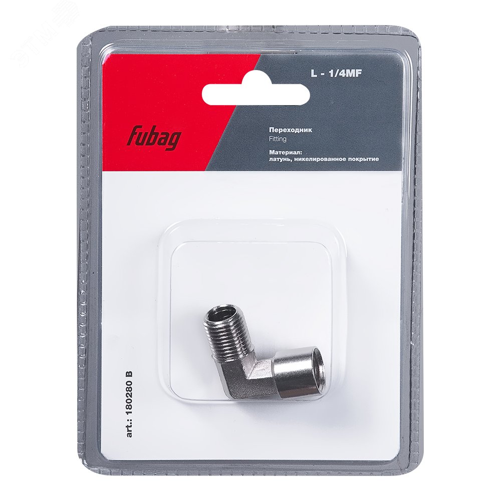 Изображение товара Переходник L-образный 3/8''F для пневмосистем, Fubag