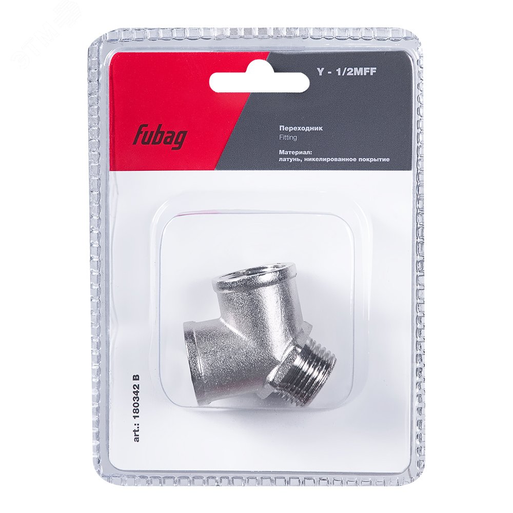 Изображение товара Переходник Y-образный 1/2''MFF пневморазветвитель в блистере