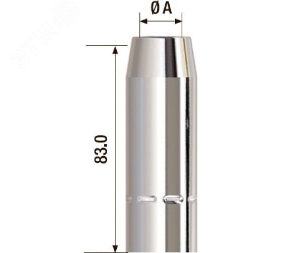 Изображение товара Сопло газовое D 16 мм Fubag FB 400 для сварки MIG/MAG (упак 5 шт.)