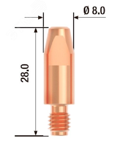 Изображение товара Контактный наконечник M6х28 мм ECU D=1.0 мм (10 шт.) (упак)