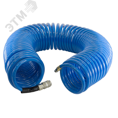 Изображение товара Шланг спиральный с фитингами рапид, полиуретан, 15бар, 8x12мм, 20м (шт)