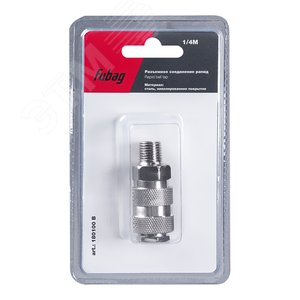 Изображение товара Соединение разъемное рапид (муфта) 1/4''M наруж.резьба блистер 1 шт (шт)