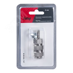 Изображение товара Соединение разъемное рапид (муфта) елочка 6мм с обжимным кольцом 6х11мм блистер 1 шт (шт)