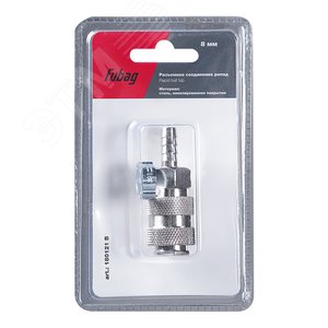 Изображение товара Соединение разъемное рапид (муфта) елочка 8мм с обжимным кольцом 8х13мм блистер 1 шт (шт)