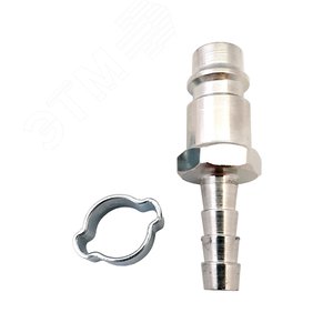 Изображение товара Соединение разъемное рапид (штуцер) елочка 6мм с обжимным кольцом 6х11мм (шт)