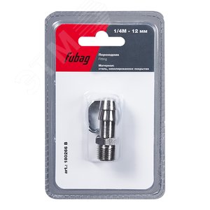 Изображение товара Переходник 1/4''М на елочку 12мм с обжимным кольцом 17x20мм блистер 1 шт (шт)