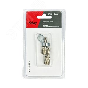 Изображение товара Переходник 1/4''M на елочку 6мм с обжимным кольцом 9x11мм блистер 2шт (упак)