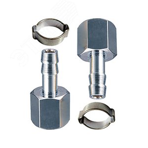 Изображение товара Переходник 1/4''F на елочку 6мм с обжимным кольцом 9х11мм блистер 2 шт (упак)