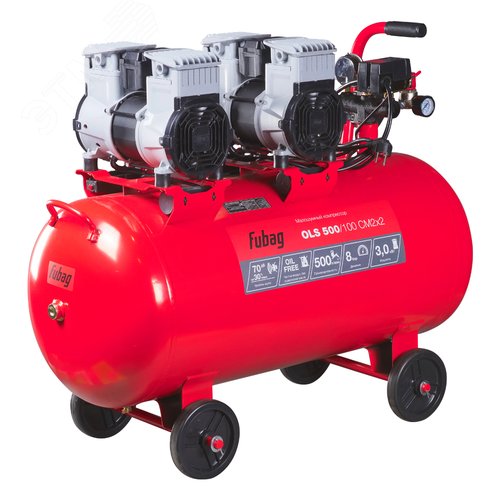 Изображение товара Компрессор безмасляный малошумный OLS 500/100 CM2х2 (шт)