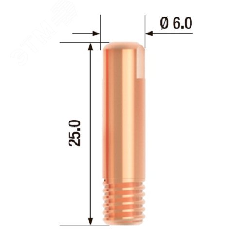 Изображение товара Наконечник M6х25 мм ECU D=0.6 мм (10 шт.) (упак)