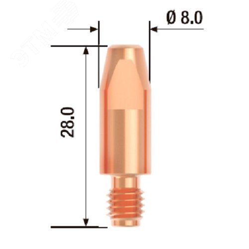 Изображение товара Наконечник M6х28 мм ECU D=0.6 мм (10 шт.) (упак)