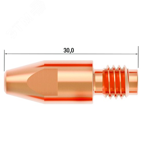 Изображение товара Наконечник контактный M8х30 мм CuCrZr D 1.2 мм (упак)