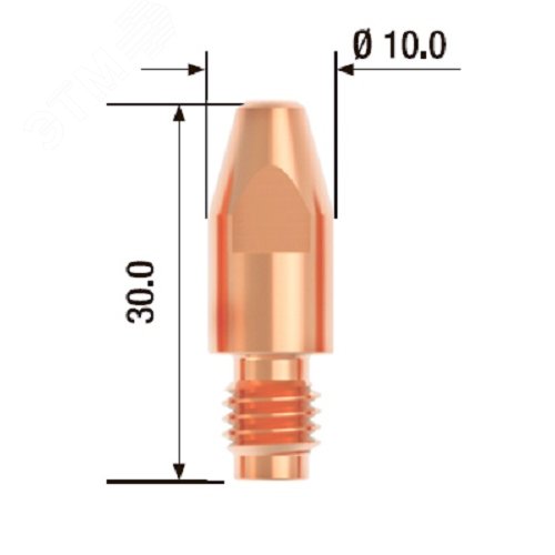 Изображение товара Контактный наконечник M8х30 мм ECU D=1.4 мм (10 шт.) (упак)