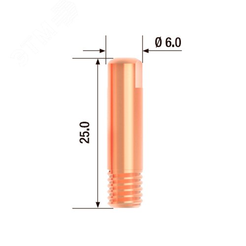 Изображение товара Контактный наконечник M6х25 мм ECU D=0.9 мм (10 шт)_блистер (упак)