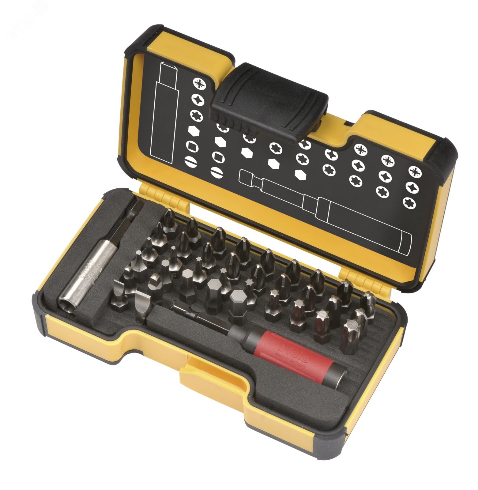 Изображение товара Набор бит SL/PZ/PH/HEX/Tx/SQ с битодержателем STAR в кейсе 38 шт