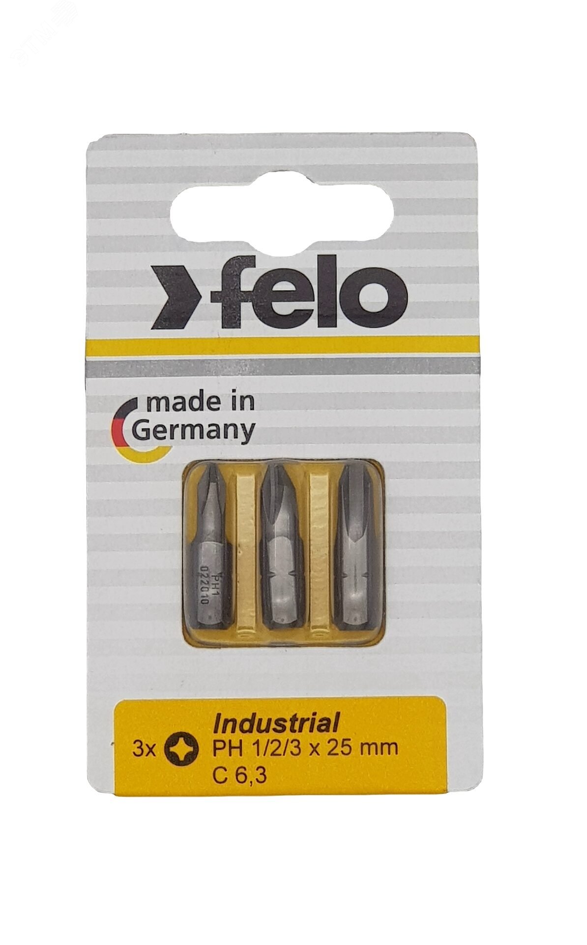 Изображение товара Набор крестовых бит серия Industrial PH1 PH2 PH3X25 3 шт в блистере