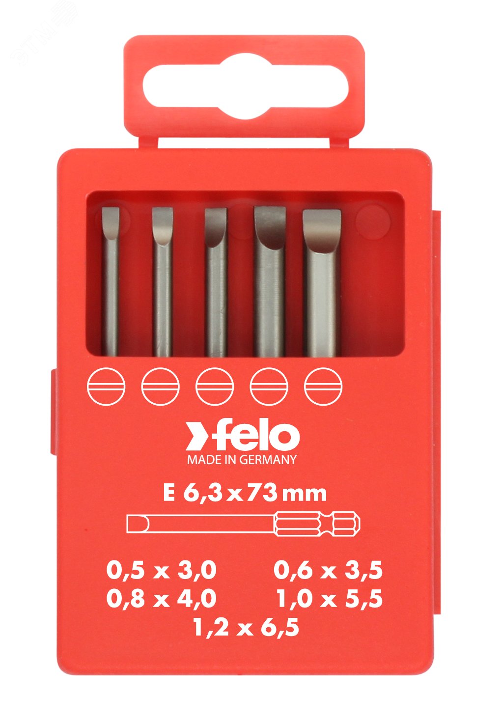 Изображение товара Набор бит SL Industrial 73 мм в кейсе, 5 шт немецкое качество