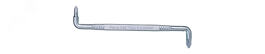 Изображение товара Отвертка двусторонняя изогнутая Z-образная PH3-PH4 200 мм Фело Германия