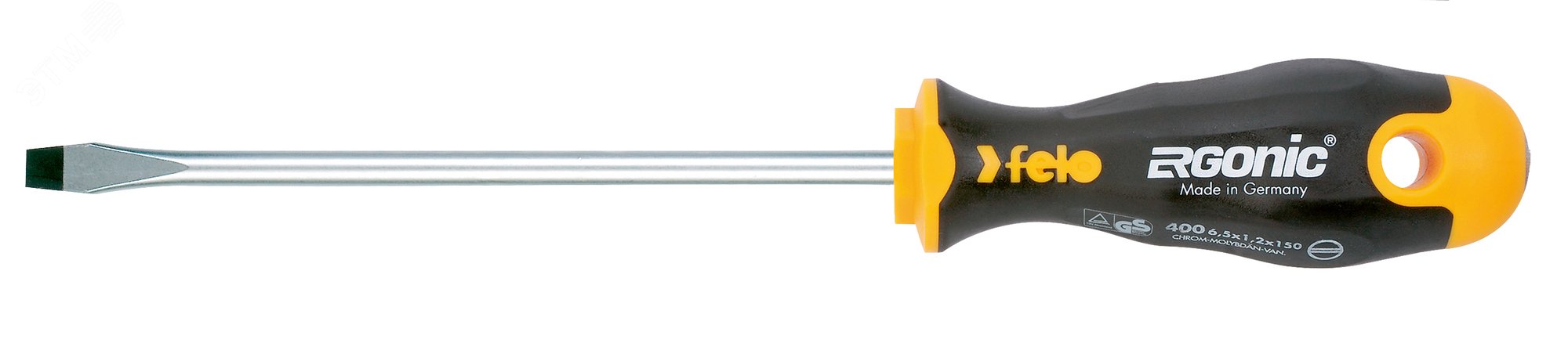Изображение товара Отвертка Ergonic плоская шлицевая 6,5X1,2X150 (шт)