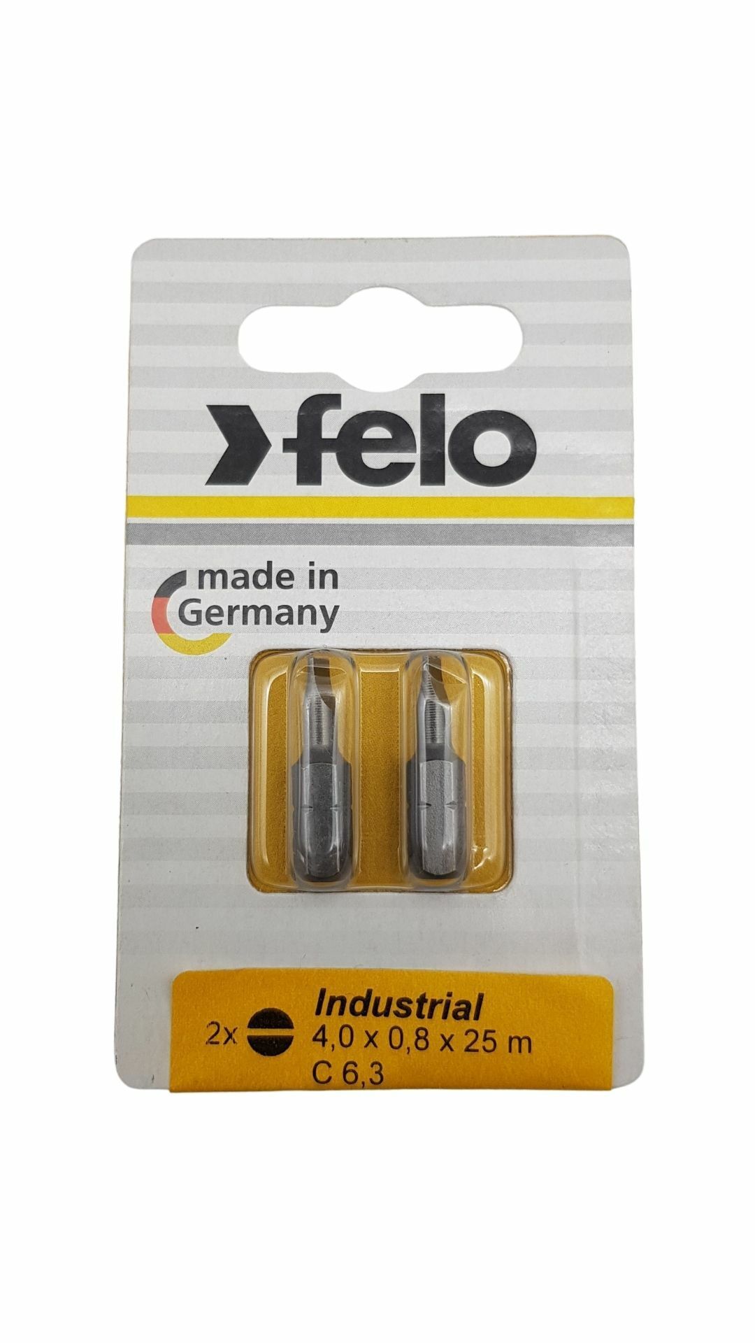 Бита Плоская шлицевая 4,0X0,8X25, серия Industrial, 2шт в блистере