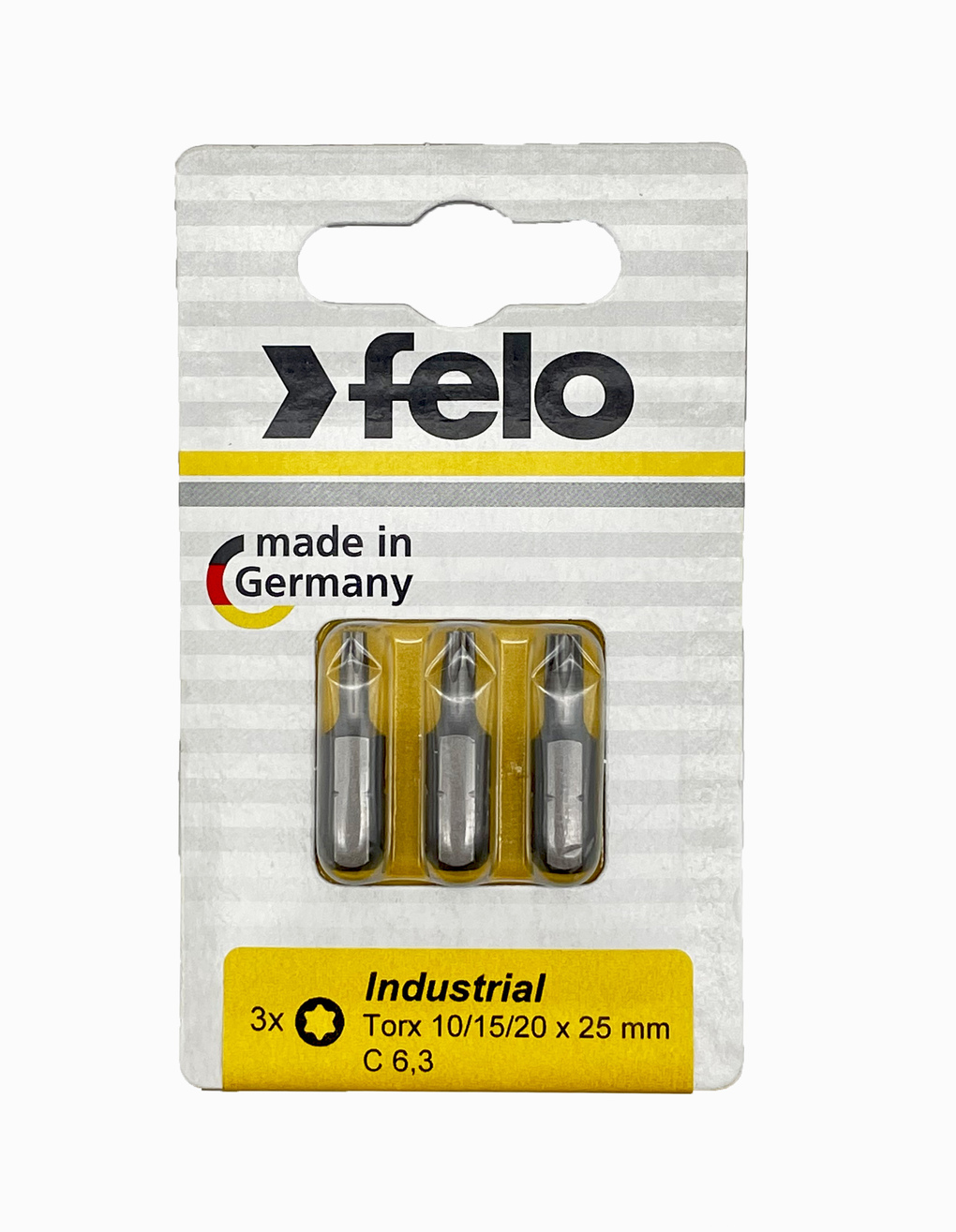 Биты TX10/TX15/TX20 25мм, серия Industrial, 3 шт в блистере