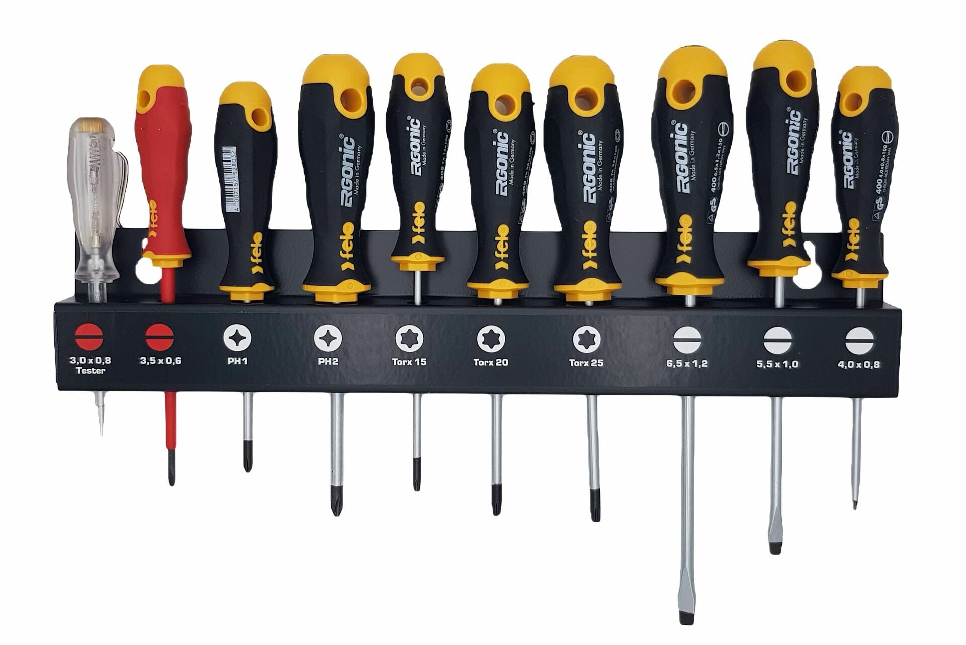 Набор отверток Ergonic, Отвертка диэлектрическая и отвертка тестер напряжения 10 шт