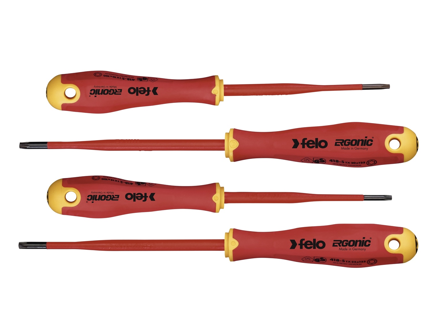 Набор диэлектрических отверток Ergonic E-SLIM TORX, 4шт