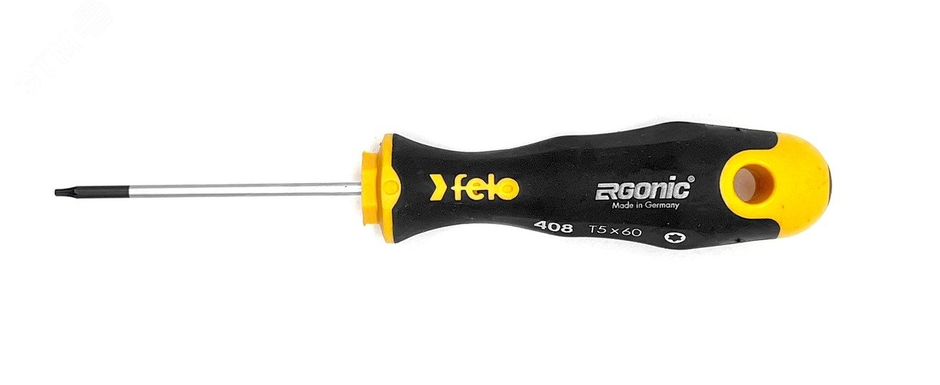 Изображение товара Отвертка Ergonic Torx 5х60 высокого качества с рукояткой ERGONIC