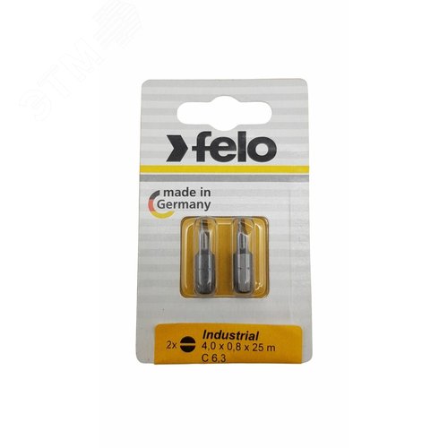 Изображение товара Бита Плоская шлицевая 4,0X0,8X25, серия Industrial, 2шт в блистере (упак)