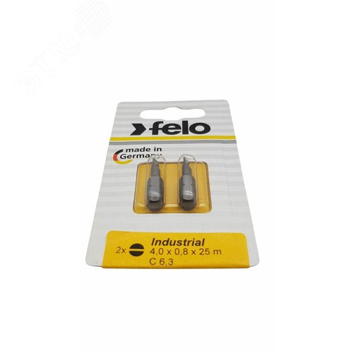 Бита Плоская шлицевая 4,0X0,8X25, серия Industrial, 2шт в блистере - фото 2