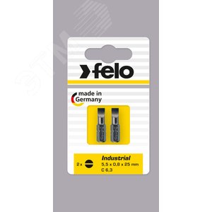 Изображение товара Бита Плоская шлицевая 5,5X1X25, серия Industrial, 2шт в блистере (упак)