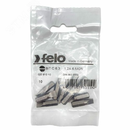 Бита плоская шлицевая серия Industrial SL 6,5x1,2 10 шт - фото 2