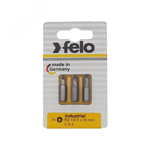 Бита крестовая PZ 1/PZ 2/PZ 3X25, 3 шт в блистере - фото 1