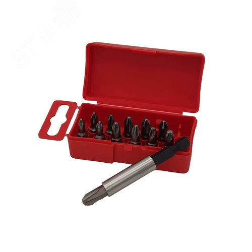 Набор бит PH/PZ Industrial с держателем бит в кейсе, 13 шт - фото 2