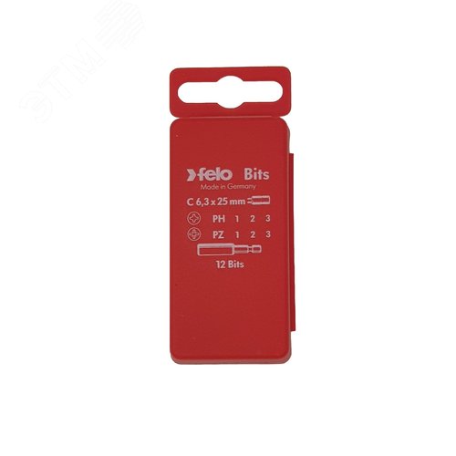 Набор бит PH/PZ Industrial с держателем бит в кейсе, 13 шт - фото 3