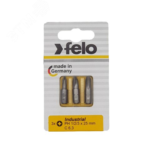 Бита крестовая PH 1/PH 2/PH 3X25, 3 шт в блистере - фото 1