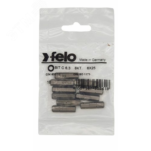 Бита шестигранная серия Industrial HEX 6,0X25, 10 шт - фото 5