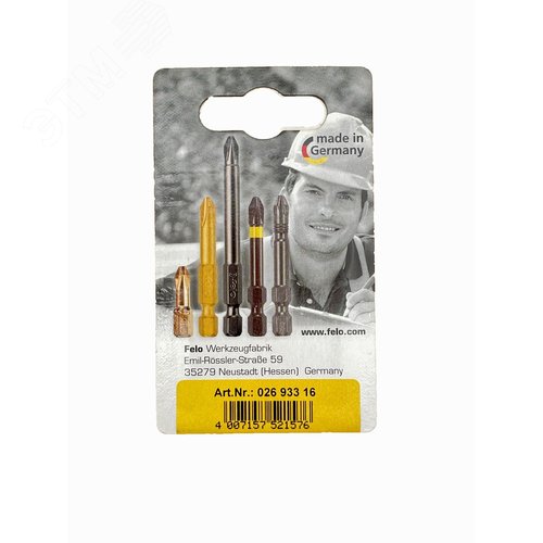 Биты TX15/TX20/TX25 25мм, серия Industrial, 3 шт в блистере - фото 3