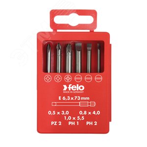 Изображение товара Набор бит SL/PZ/PH Industrial 73 мм в кейсе, 6 шт (шт)