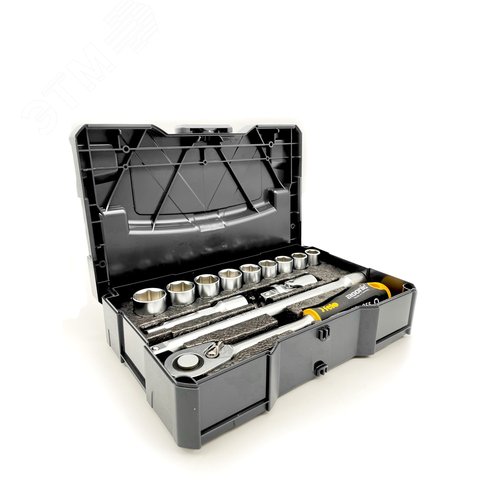 Набор метрических головок с удлиненной трещоткой Ergonic в кейсе, 13шт - фото 2