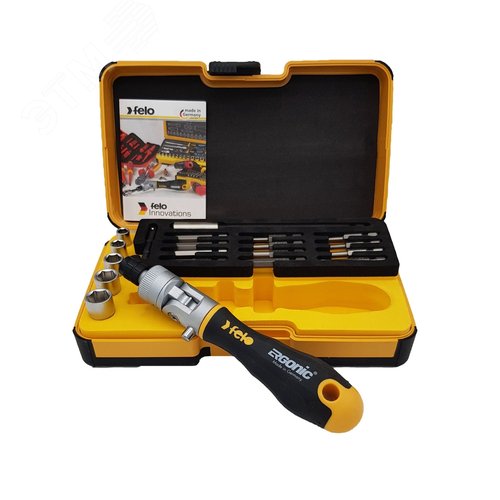 Набор бит SL/PH/PZ/Tx и головок с поворотной трещоткой Ergonic K в кейсе, 20 шт - фото 2