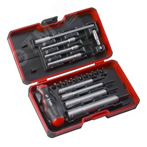 Изображение товара Набор бит SL/PH/Tx/PZ и головок M-TEC c рукояткой SMART в кейсе, 20 шт (шт)
