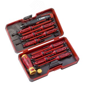 Изображение товара Набор стержней диэлектрических SL/PH/PZ/Z (+/-) и рукоятка E-SMART с универсальным ключом для ящиков в кейсе, 14 шт (шт)