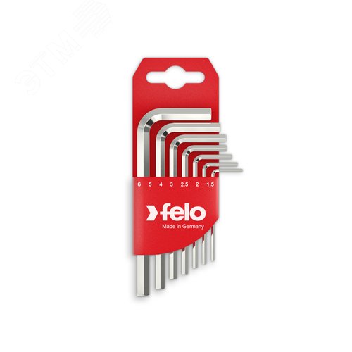 Изображение товара Набор ключей Г-образных шестигранных коротких 7шт HEX 1,5-6,0мм (шт)