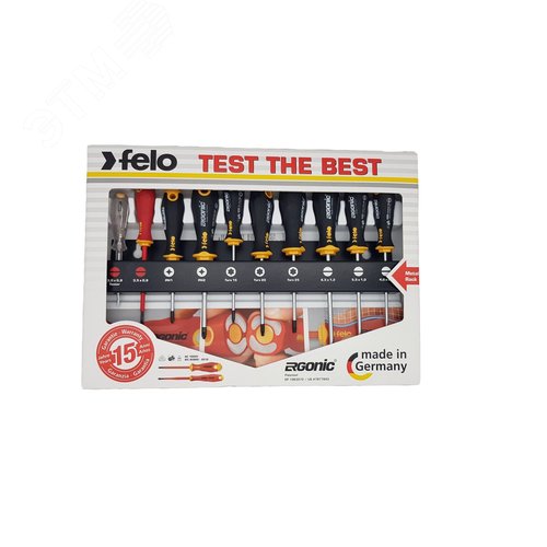 Набор отверток Ergonic, Отвертка диэлектрическая и отвертка тестер напряжения 10 шт - фото 2