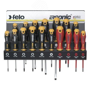 Изображение товара Набор отверток SL/PZ/PH/Tx Ergonic и отверток VDE на стальной стойке, 17 шт (шт)